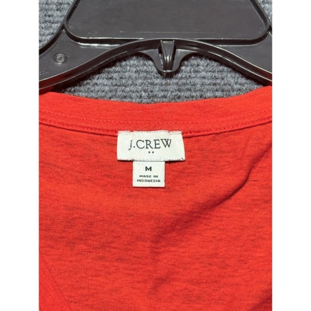 J.Crew Tank Top Women‎ M Red Excellent V-Neck Slub Cotton Blend AY261